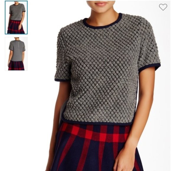 Gracia Tops - GRACIA Textured Wool Blend Crop Blouse (NEW!!)